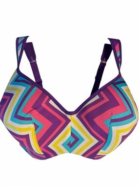 Cacique Purple Multi-Color Geometric Underwire Bra